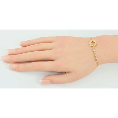 18K Yellow Gold Cartier LOVE bracelet on chain 2 diamonds with Box & Paper