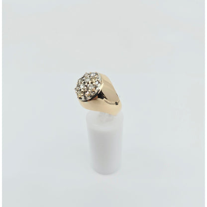 11K Yellow Gold Oval Shaped Diamond Ring