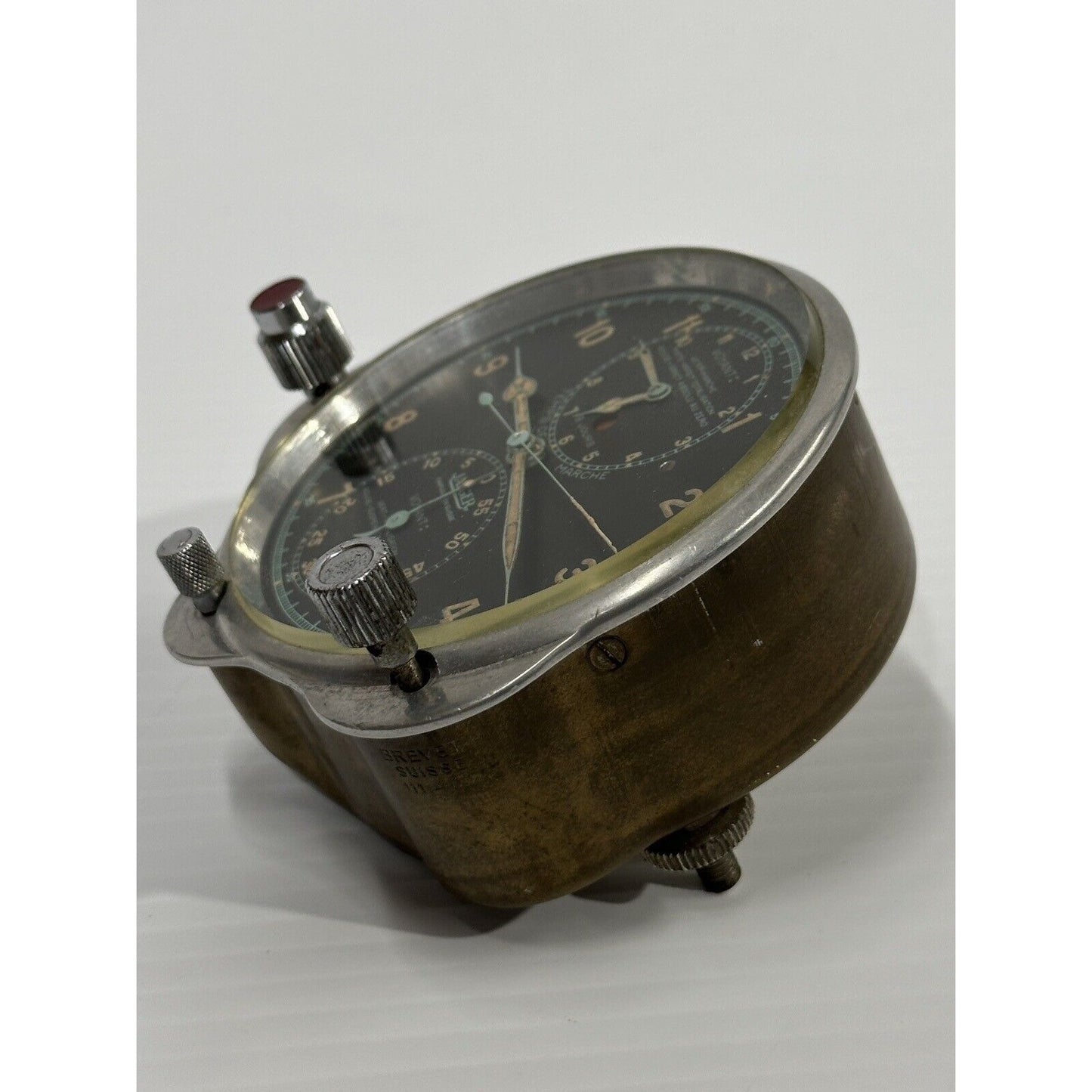 Super Rare Vintage 1925-1950s Jaeger Voyant 8-Day Chronograph Cockpit Clock