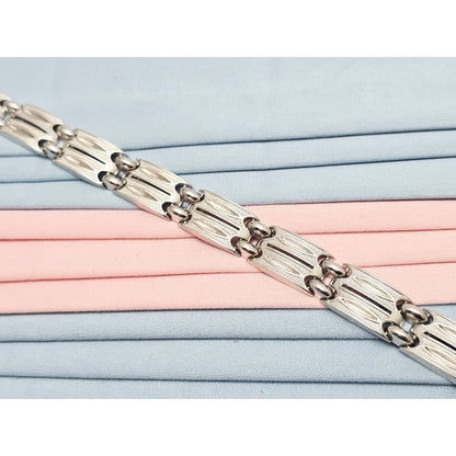 14K White Gold Custom Link Bracelet
