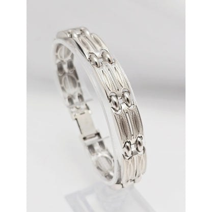 14K White Gold Custom Link Bracelet