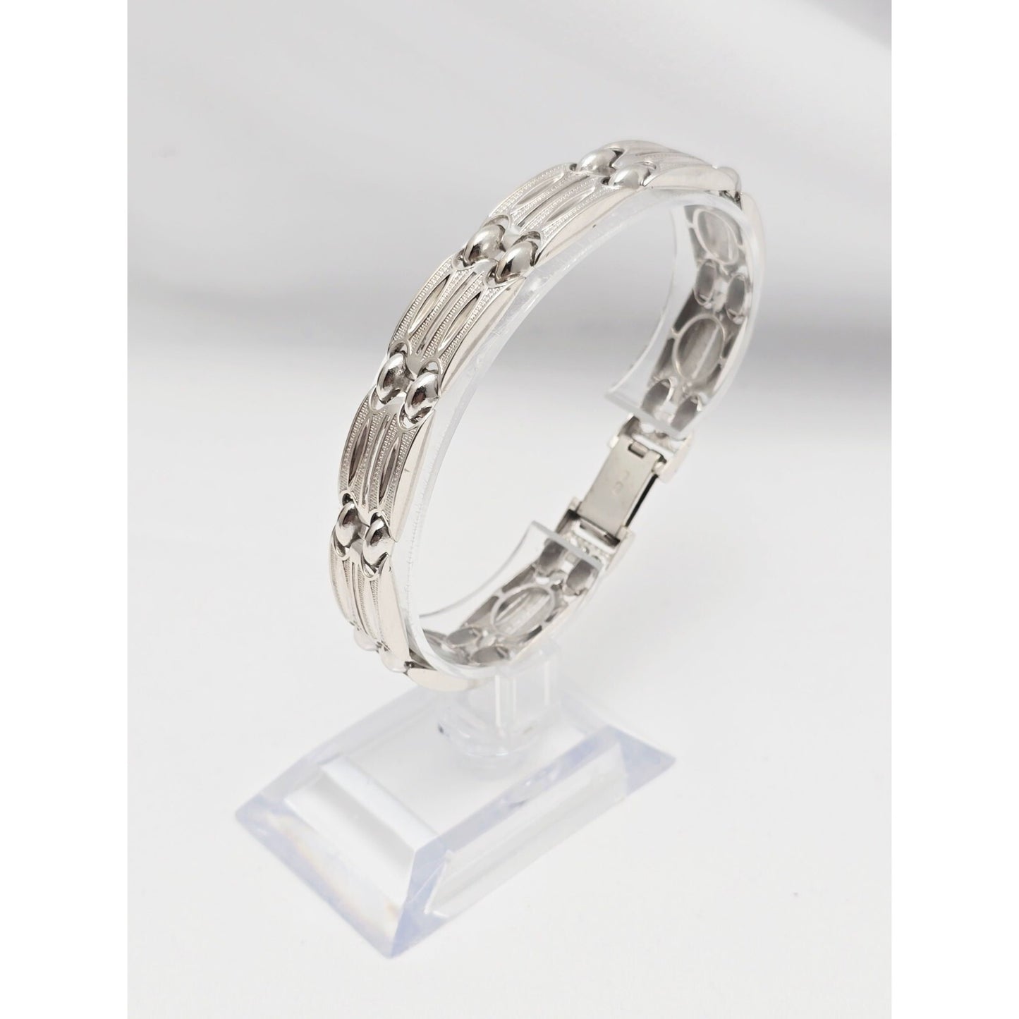 14K White Gold Custom Link Bracelet