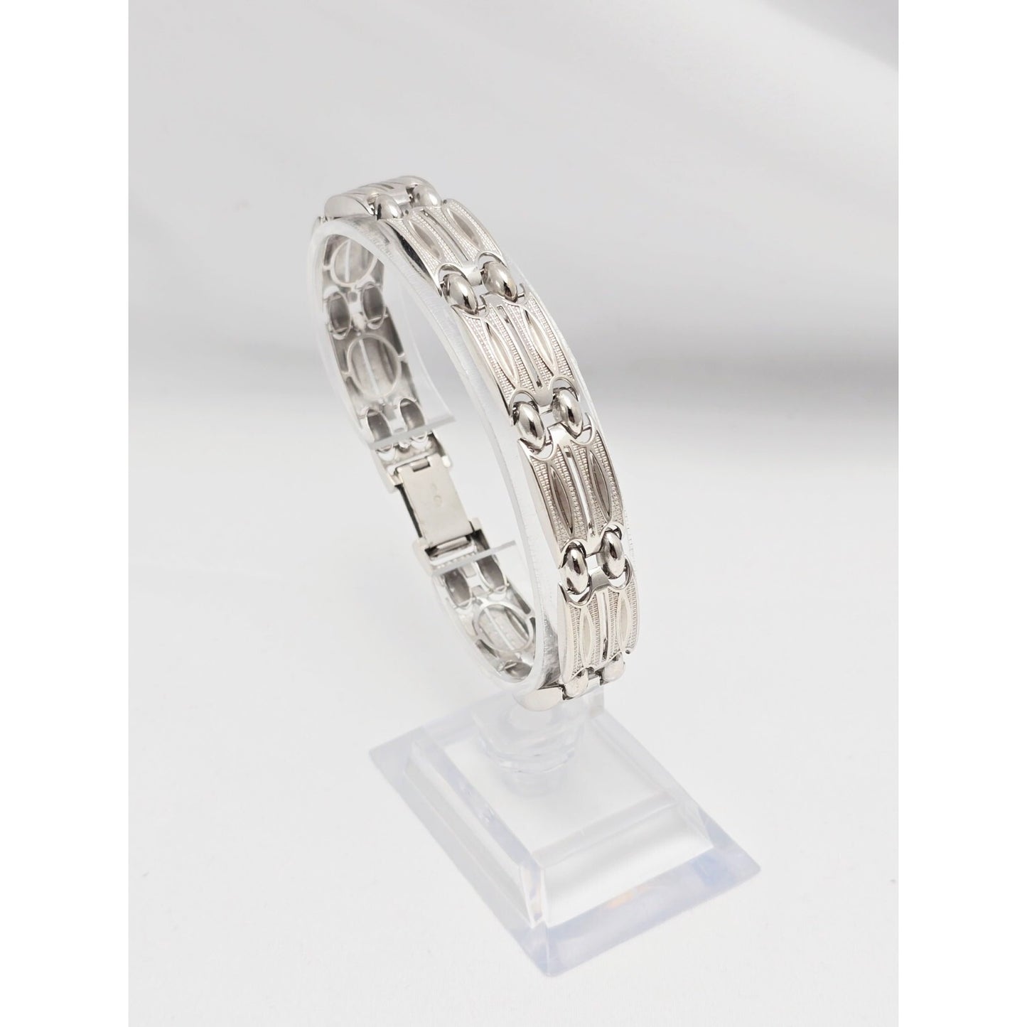 14K White Gold Custom Link Bracelet