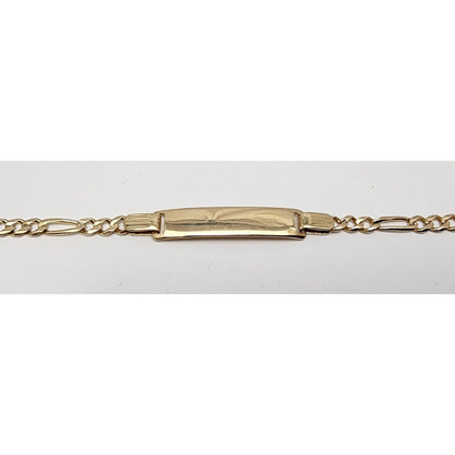 14K Solid Yellow Gold Link ID Bracelet