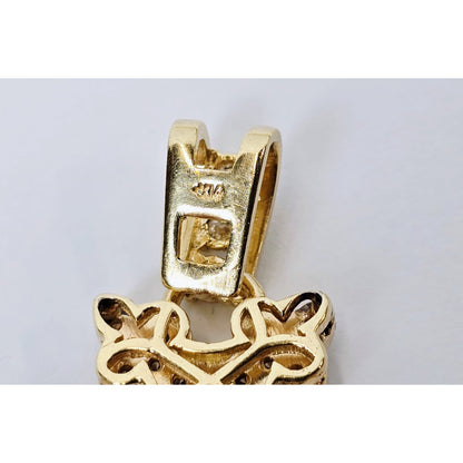 14K Yellow Gold Armenian Diamond Cross Pendant Charm
