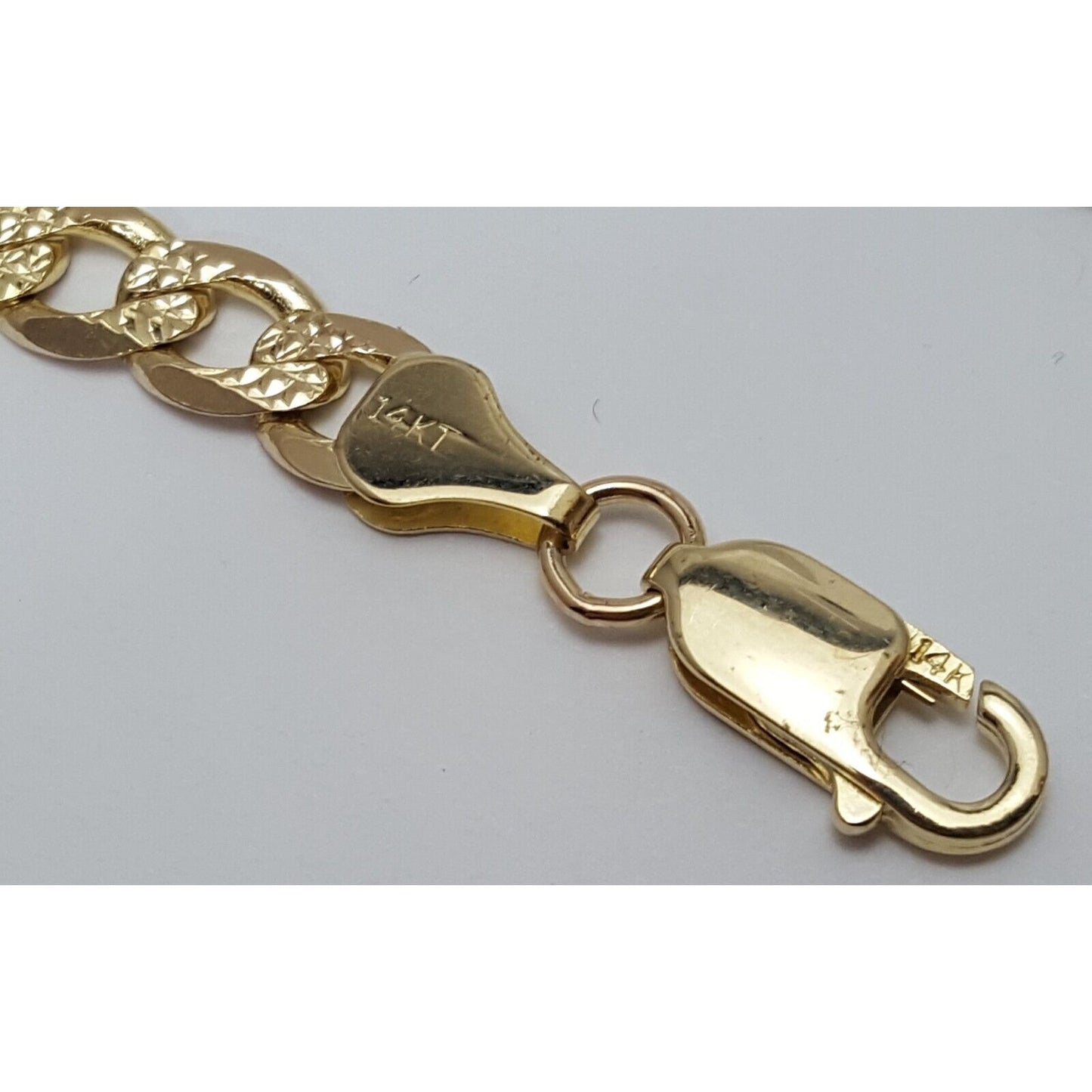 14K Yellow Gold Diamond Cut Figaro Link Chain Necklace