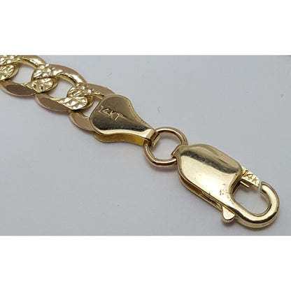 14K Yellow Gold Diamond Cut Figaro Link Chain Necklace