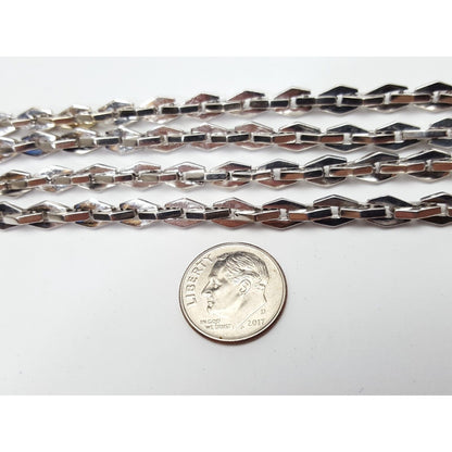 14K White Gold Designer Link Chain Necklace