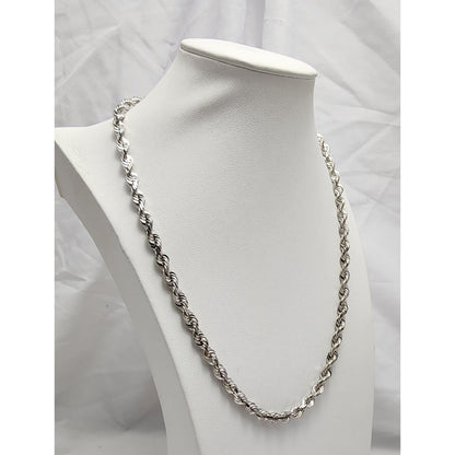 14K White Gold Rope Chain Necklace