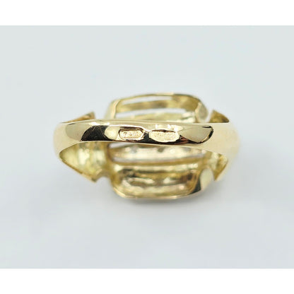 14K Two Tone Gold Diamond Wide Ring