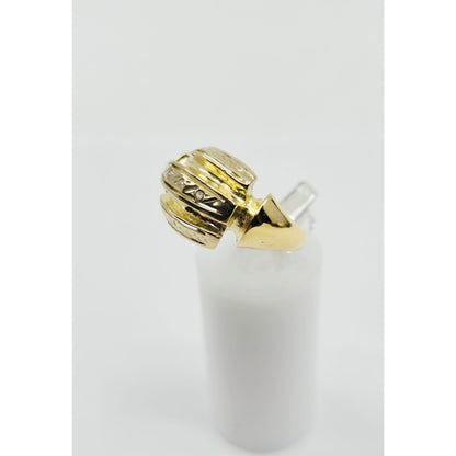 14K Two Tone Gold Diamond Wide Ring