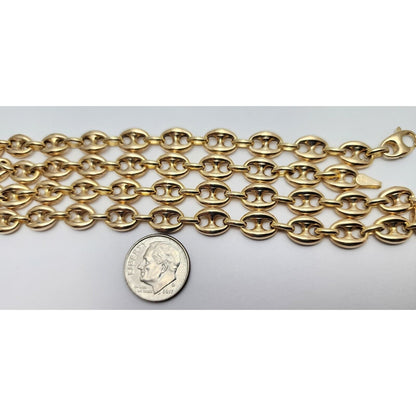 14K Yellow Gold Puffy Gucci Link Chain Necklace