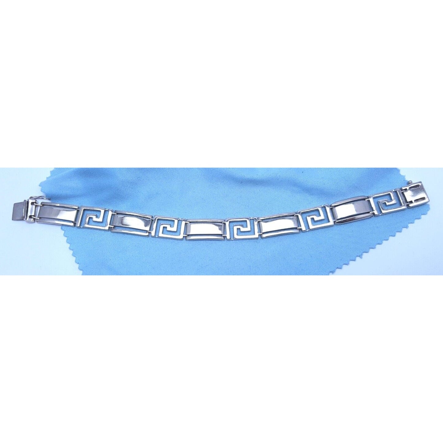 14K Solid White Gold Fancy Link Bracelet