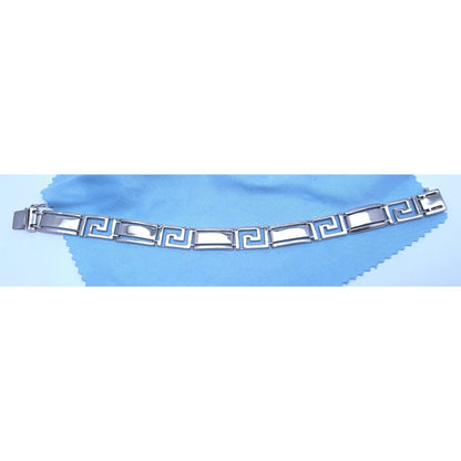 14K Solid White Gold Fancy Link Bracelet