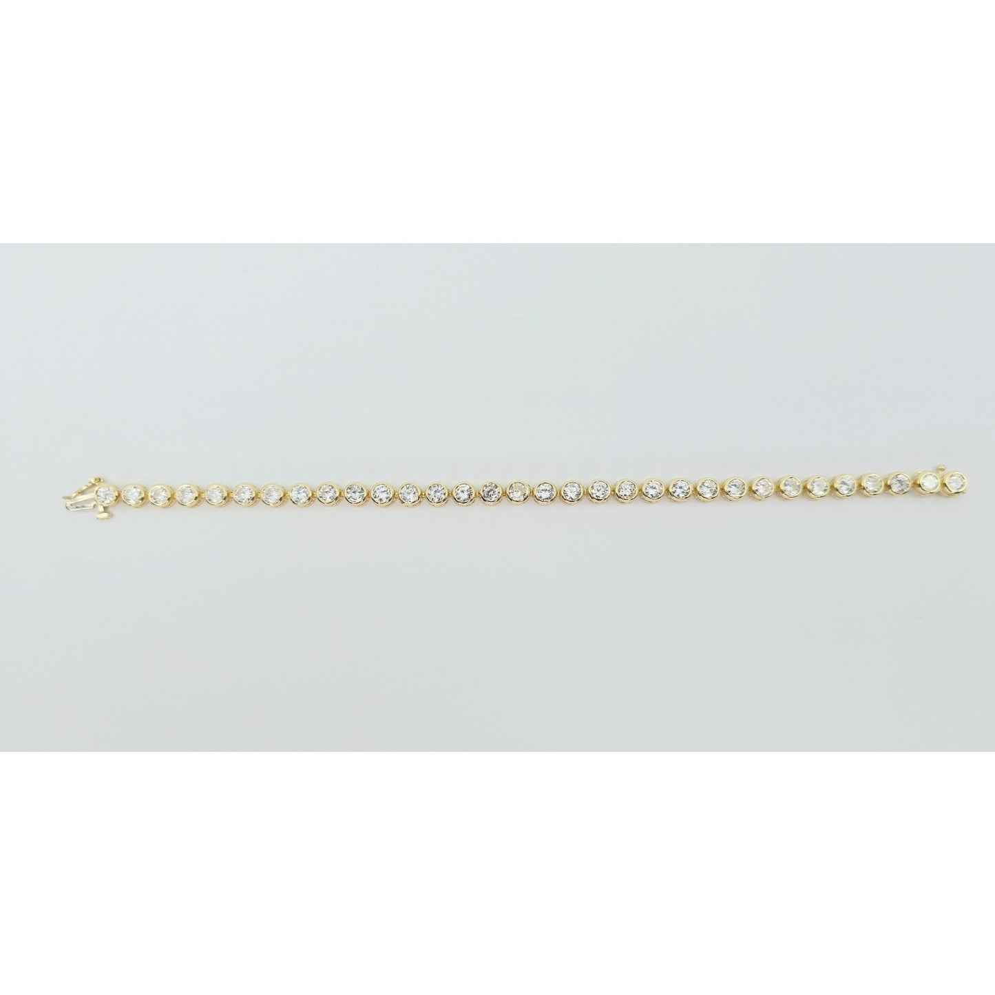 14K Yellow Gold CZ Tennis Link Bracelet