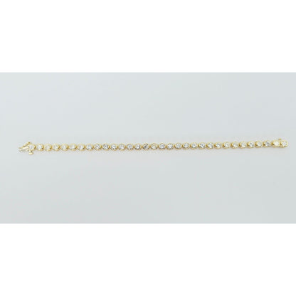 14K Yellow Gold CZ Tennis Link Bracelet