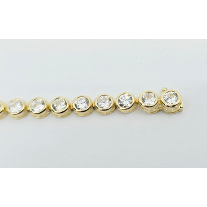 14K Yellow Gold CZ Tennis Link Bracelet