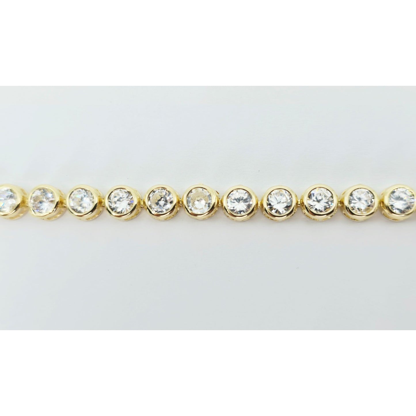 14K Yellow Gold CZ Tennis Link Bracelet