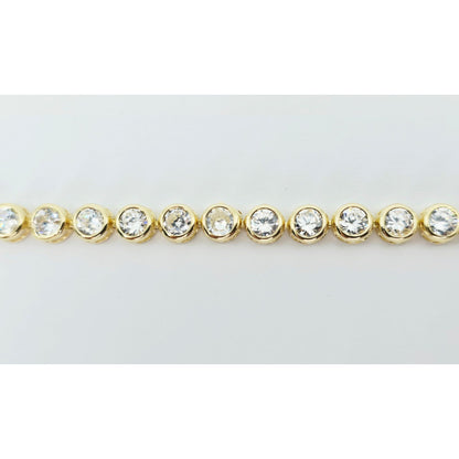 14K Yellow Gold CZ Tennis Link Bracelet