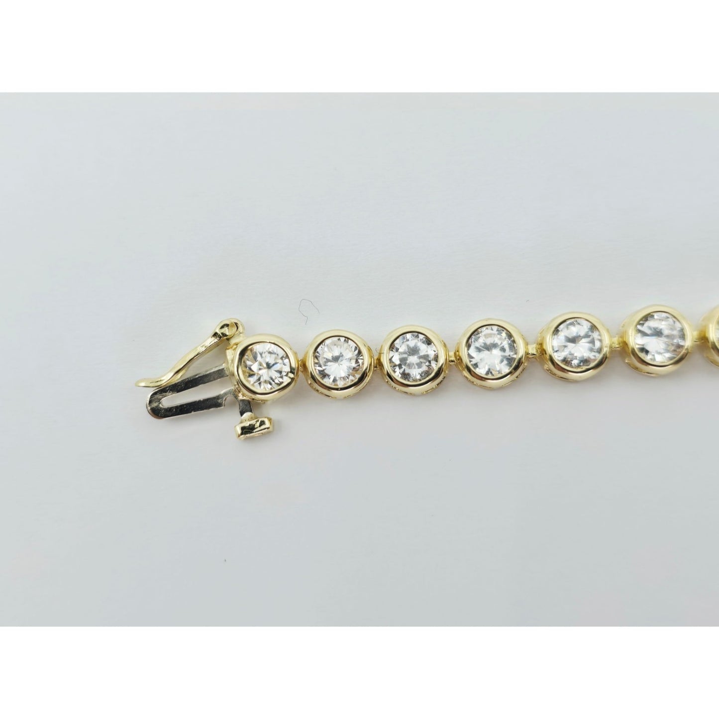 14K Yellow Gold CZ Tennis Link Bracelet