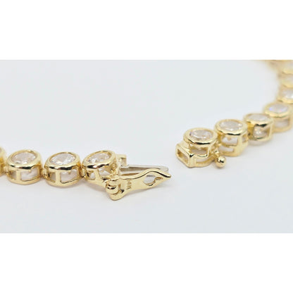 14K Yellow Gold CZ Tennis Link Bracelet