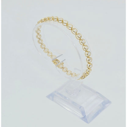 14K Yellow Gold CZ Tennis Link Bracelet