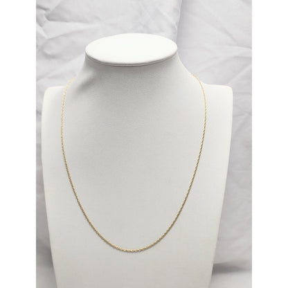 14K Yellow Gold Thin Spiral Rope Chain Necklace