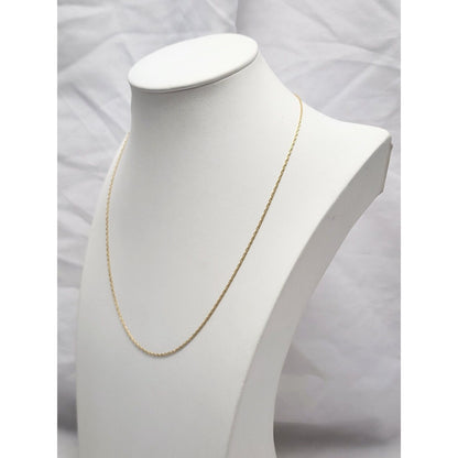 14K Yellow Gold Thin Spiral Rope Chain Necklace