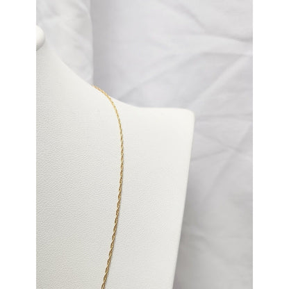 14K Yellow Gold Thin Spiral Rope Chain Necklace