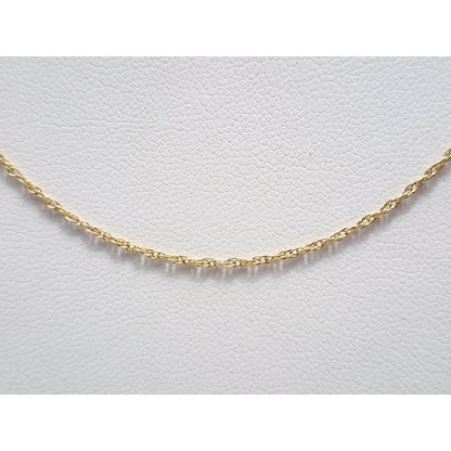 14K Yellow Gold Thin Spiral Rope Chain Necklace