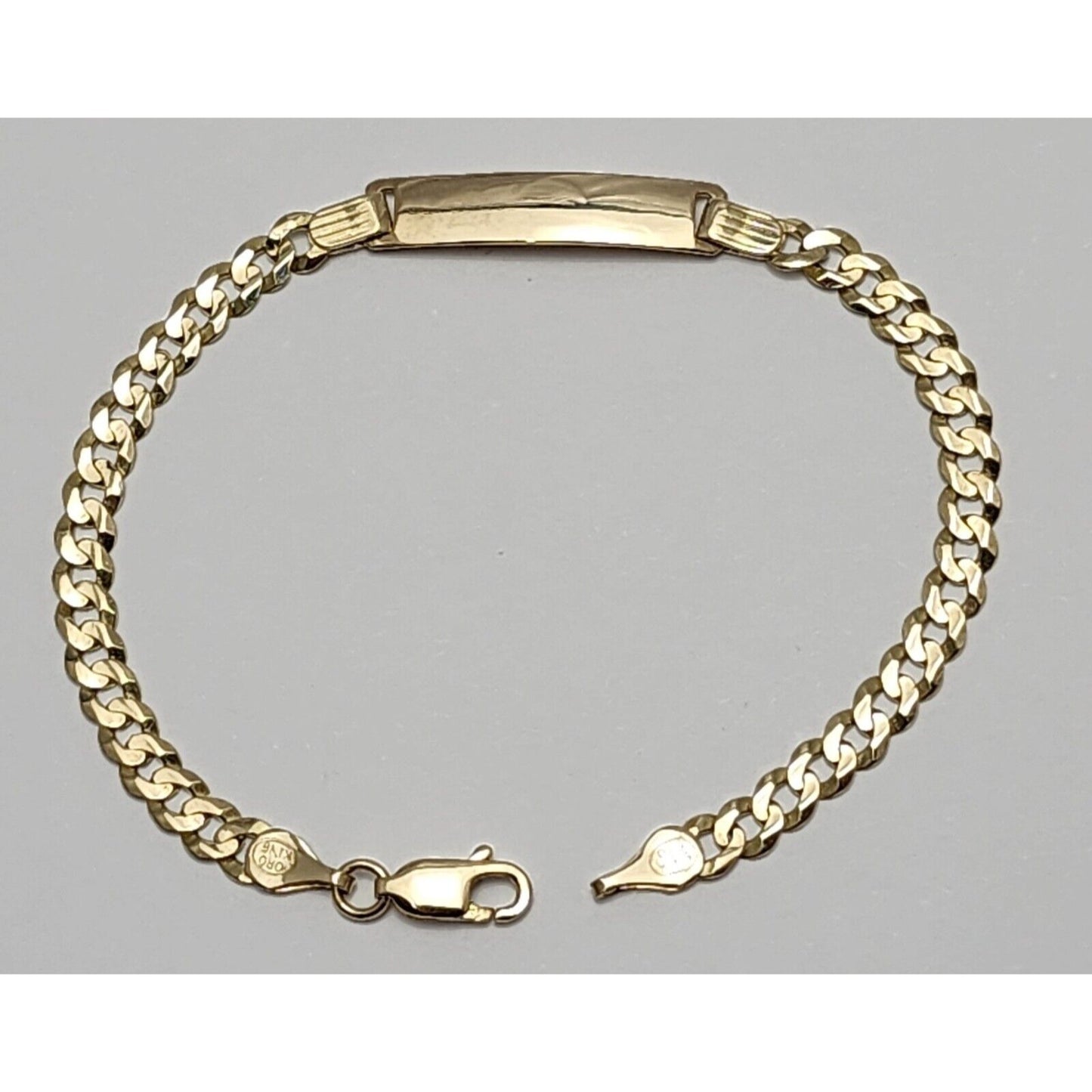 14K Yellow Gold Cuban Link ID Bracelet