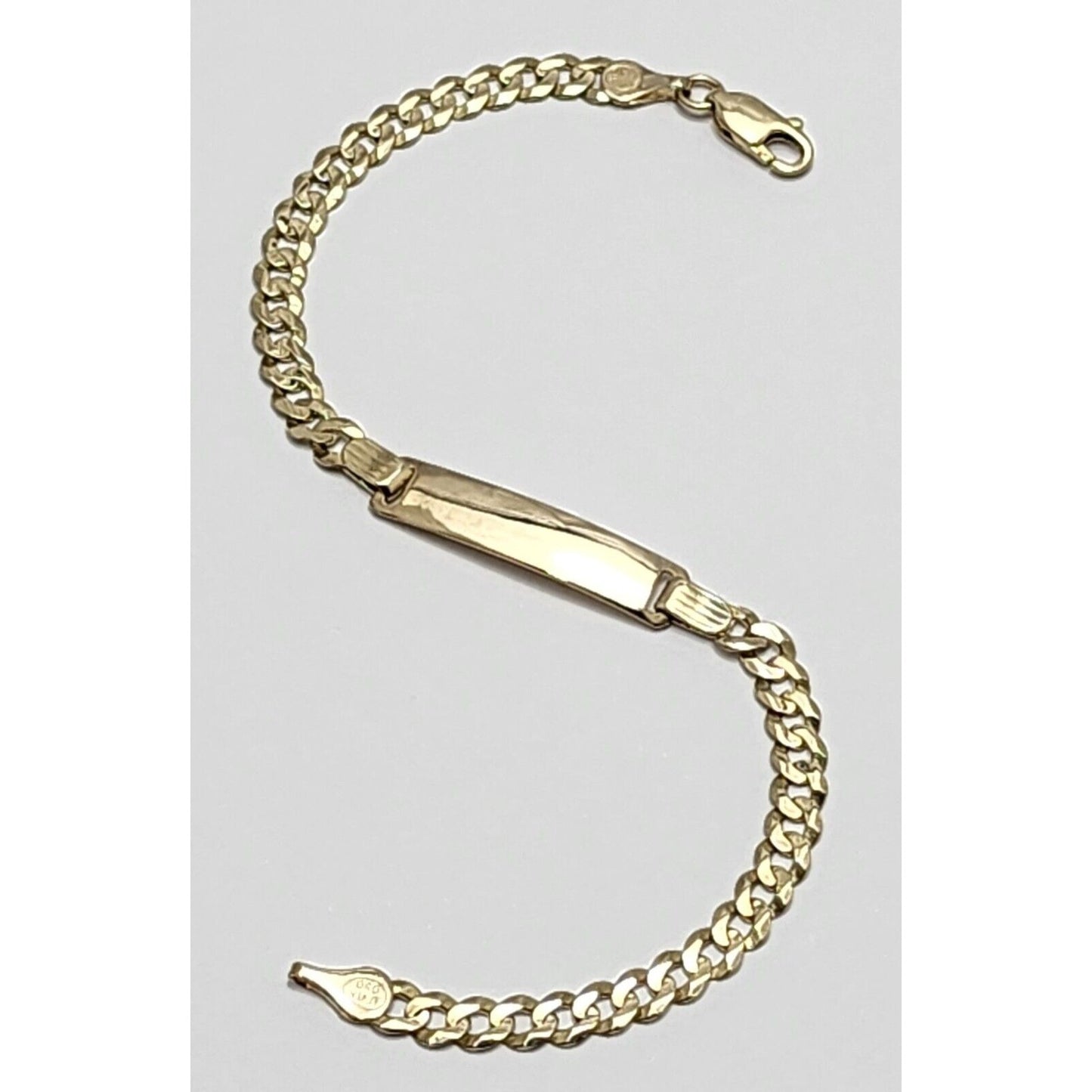 14K Yellow Gold Cuban Link ID Bracelet