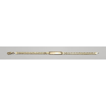 14K Yellow Gold Cuban Link ID Bracelet