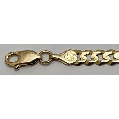 14K Yellow Gold Cuban Link ID Bracelet