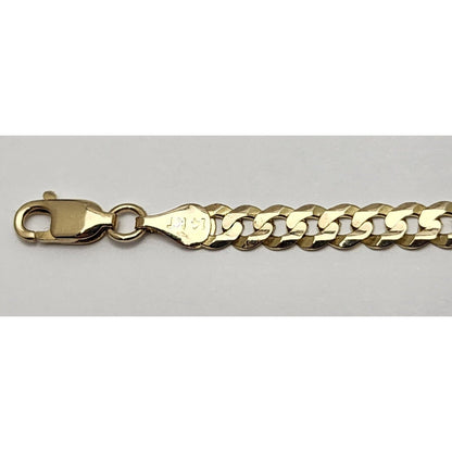 14K Yellow Gold Cuban Link ID Bracelet