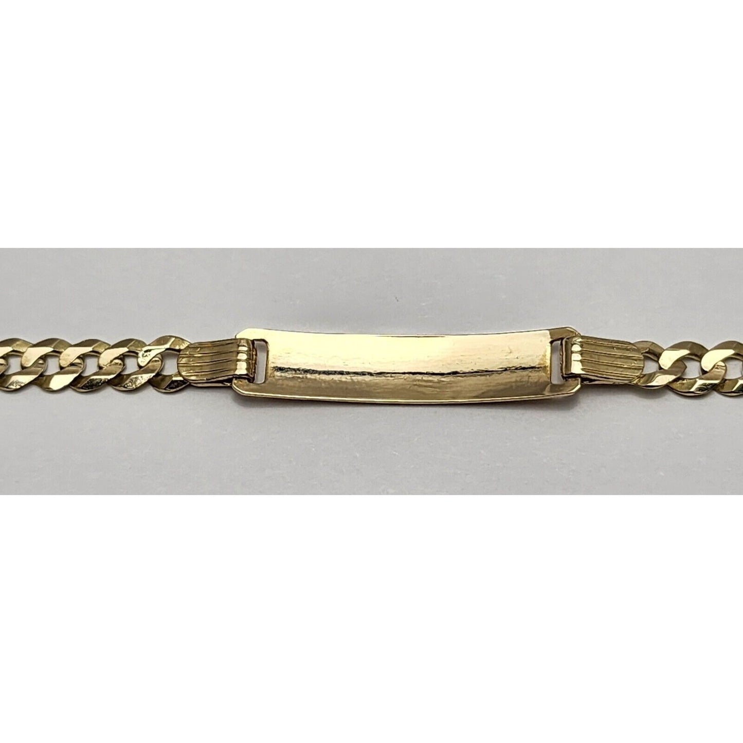 14K Yellow Gold Cuban Link ID Bracelet