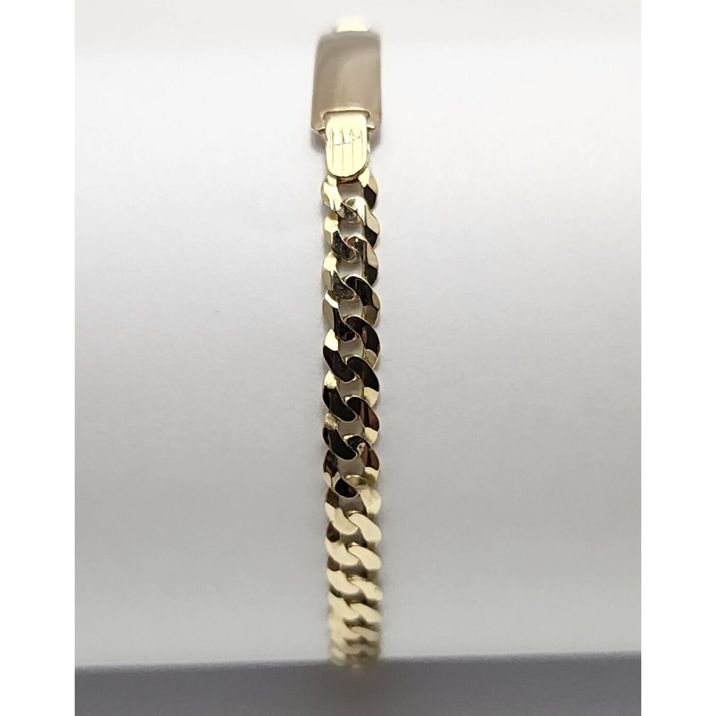 14K Yellow Gold Cuban Link ID Bracelet