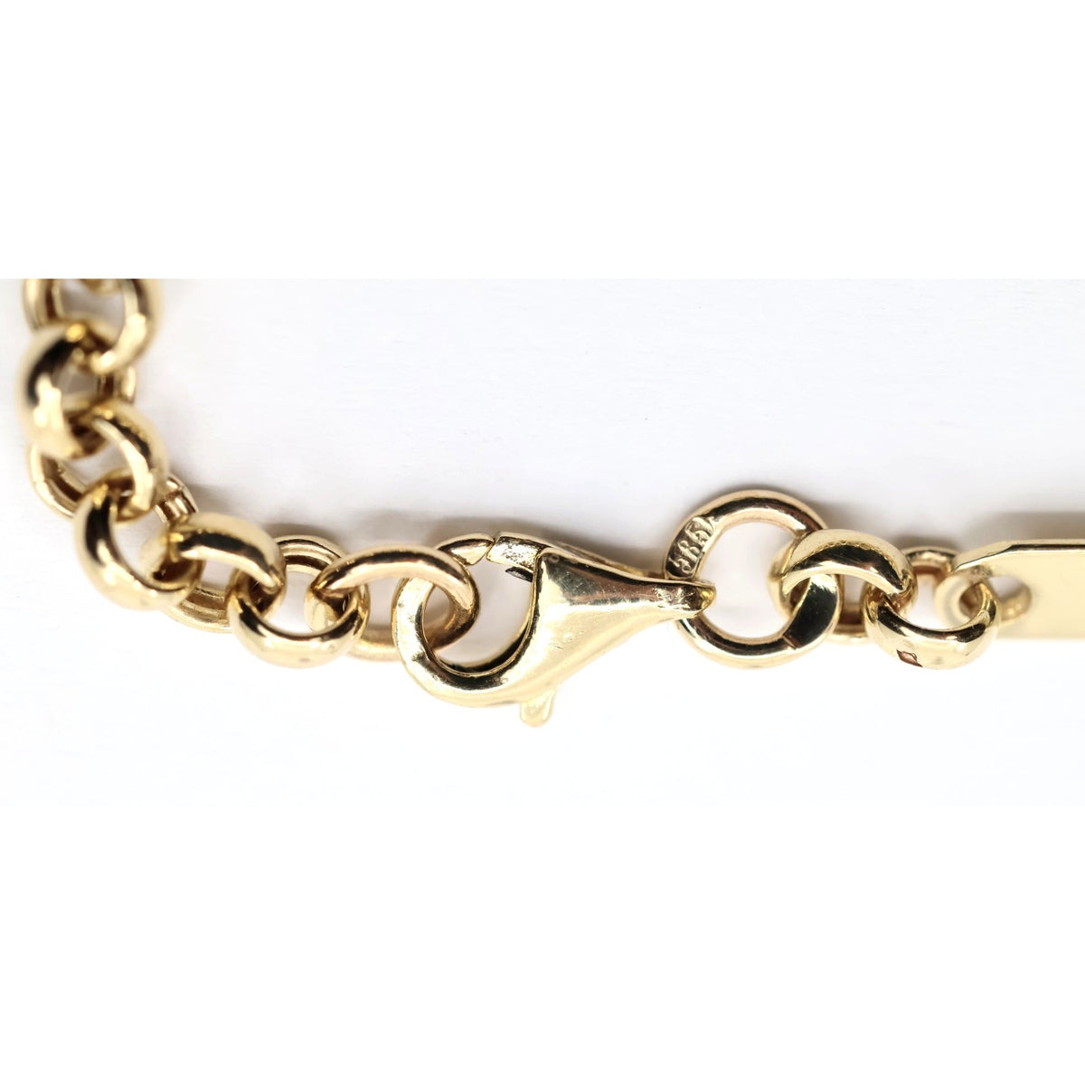 14K Yellow Gold Round Rolo Link ID Baby Bracelet