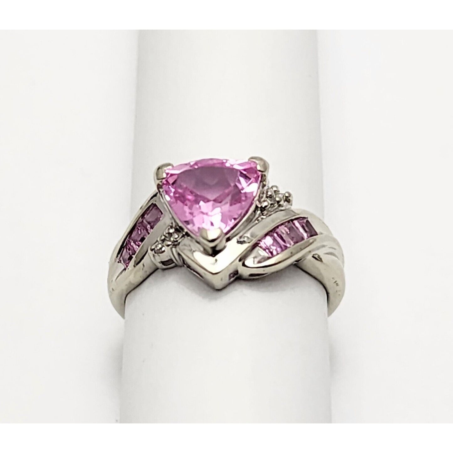10K White Gold Tourmaline & Diamond Ring