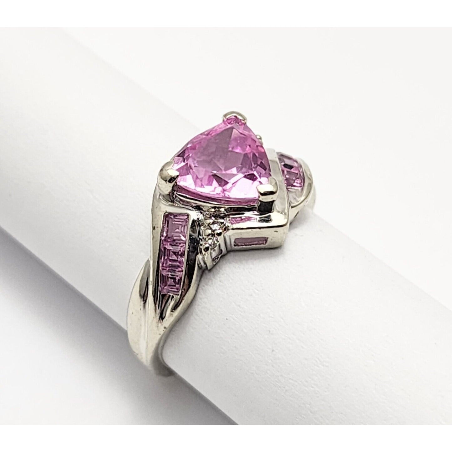 10K White Gold Tourmaline & Diamond Ring