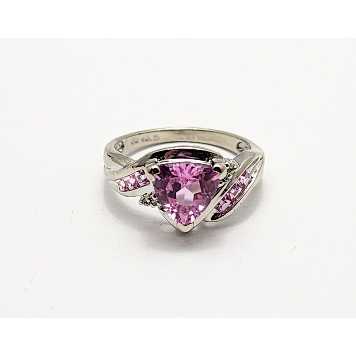 10K White Gold Tourmaline & Diamond Ring