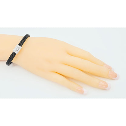 Philippe Charriol 18k White Gold Black Cable Diamond Bracelet