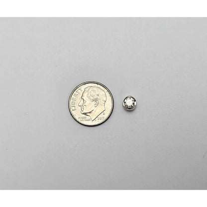 14K White Gold Single Round Cut Diamond Charm Pendant