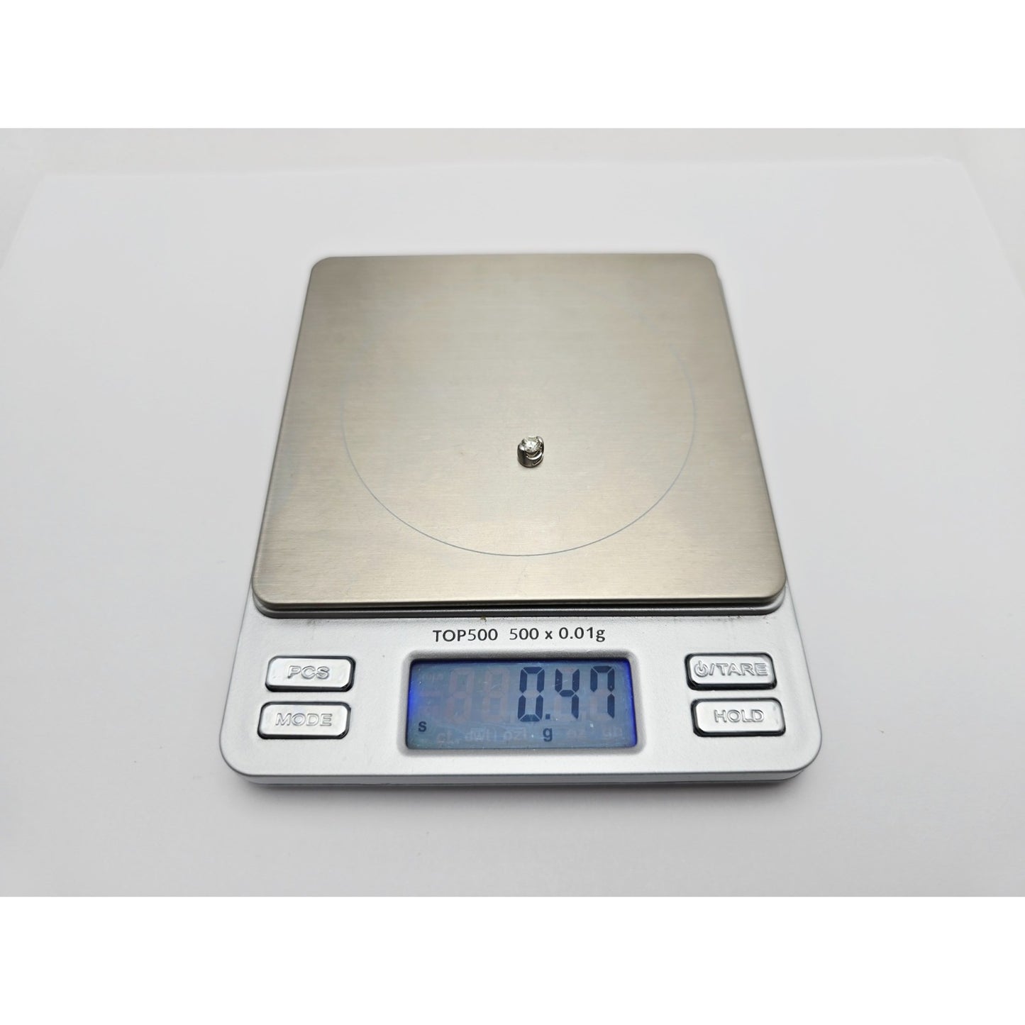 14K White Gold Single Round Cut Diamond Charm Pendant