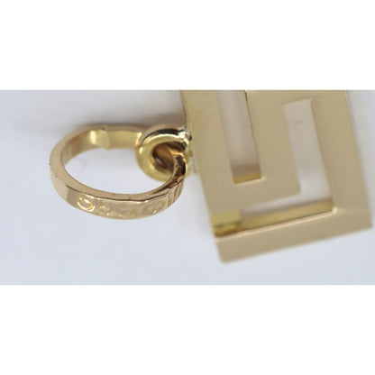 14K Yellow Gold Rectangular Versace Style Charm Pendant