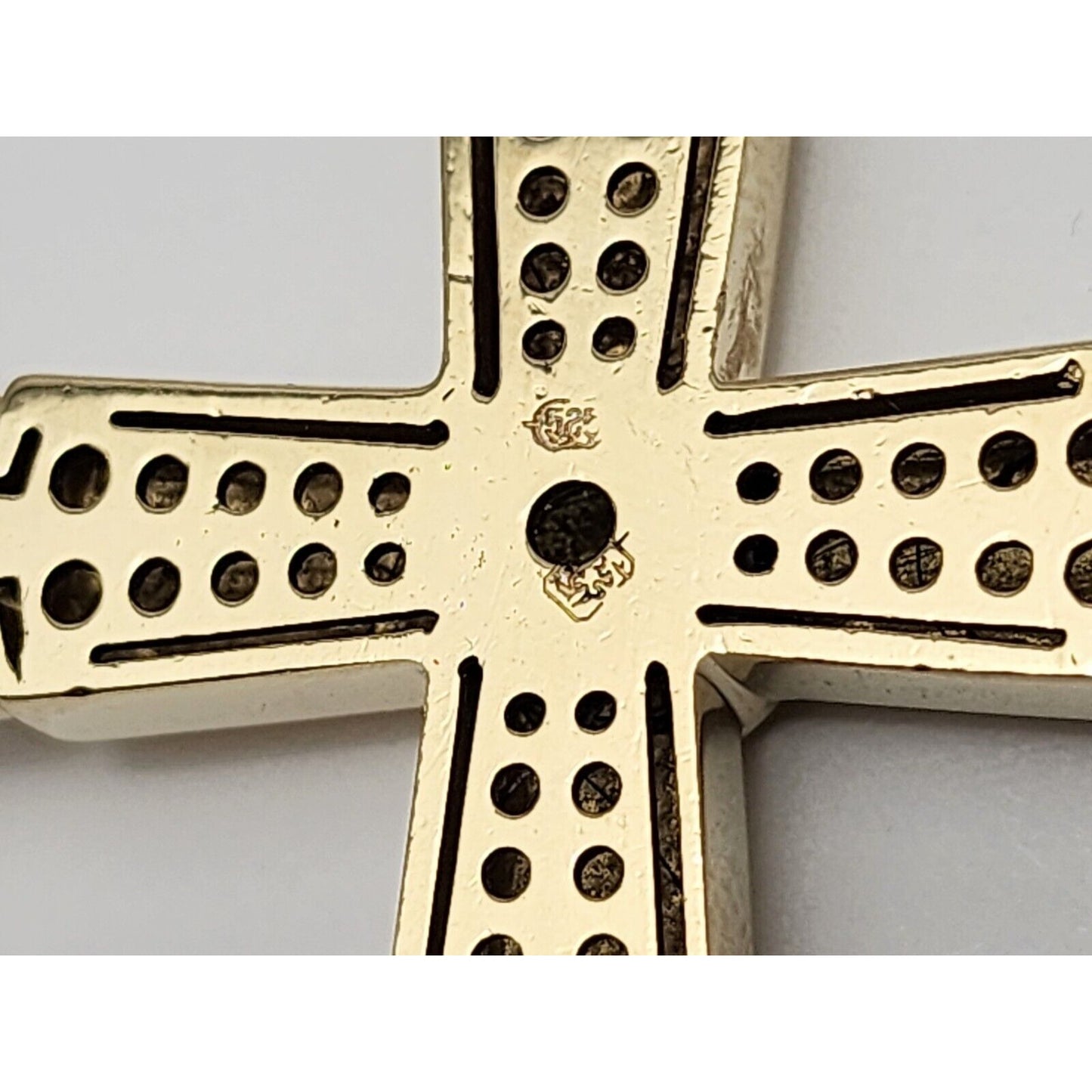 14K Yellow Gold Religious Diamond Motion Cross Charm Pendant