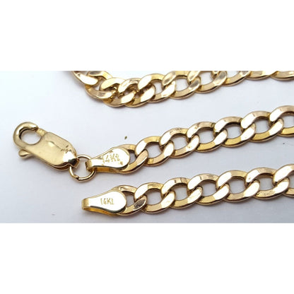 14K Yellow Gold Cuban Link Chain Necklace