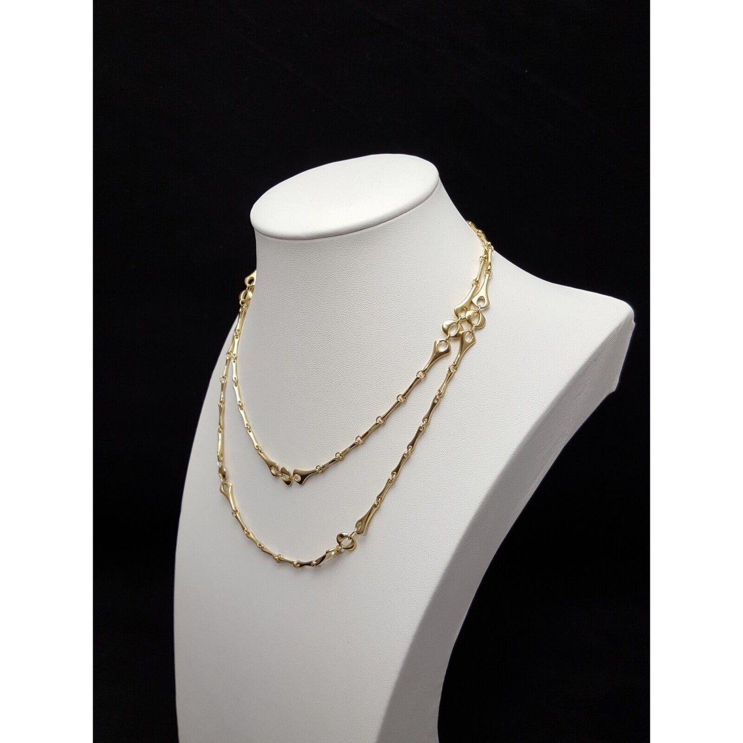 18K Yellow Gold Extra Long Link Chain Necklace