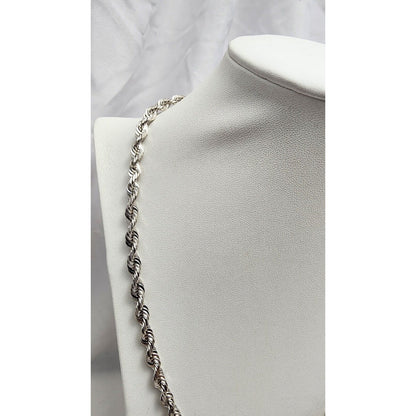 14K White Gold Rope Chain Necklace