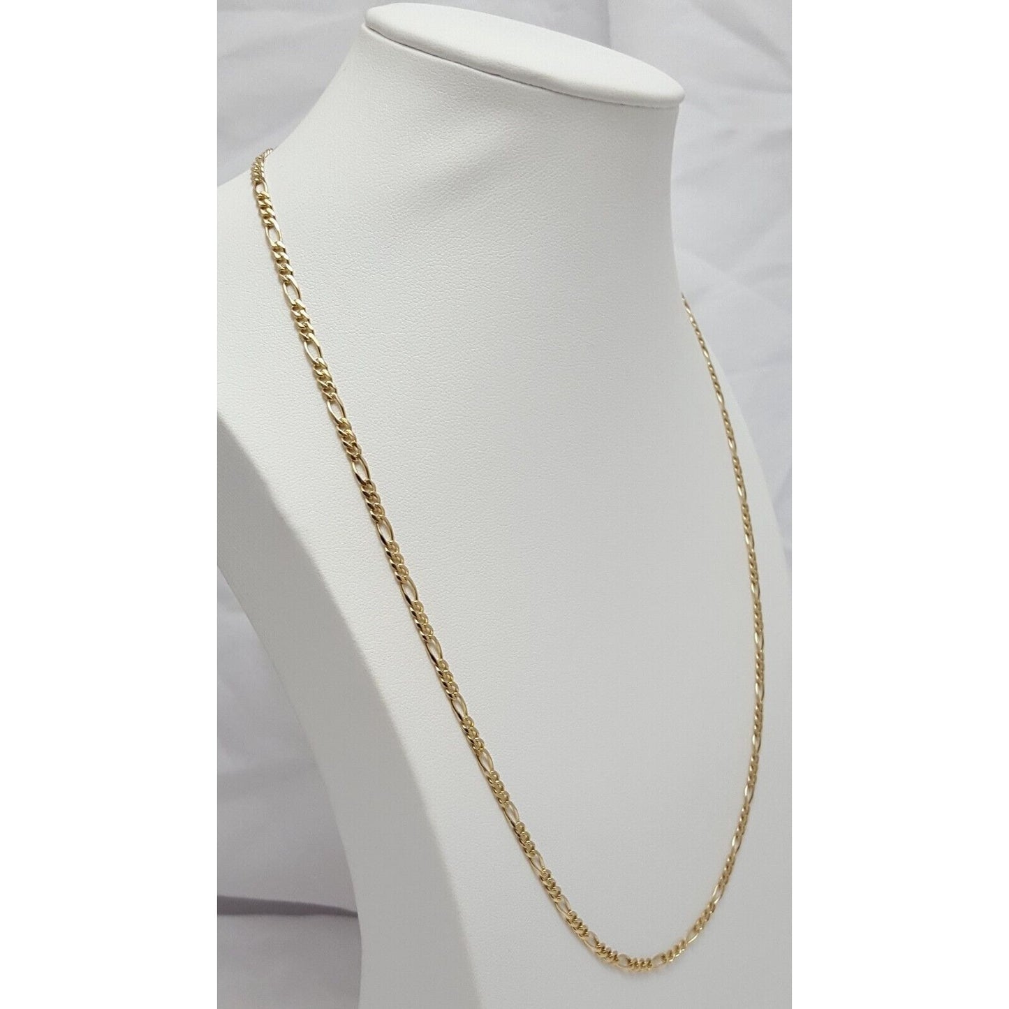 14K Yellow Gold Figaro Link Chain Necklace